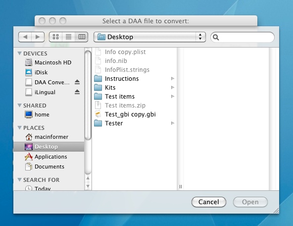 DAA Converter 1.3 : Select DAA