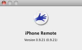 iPhone Remote 0.9 : About window