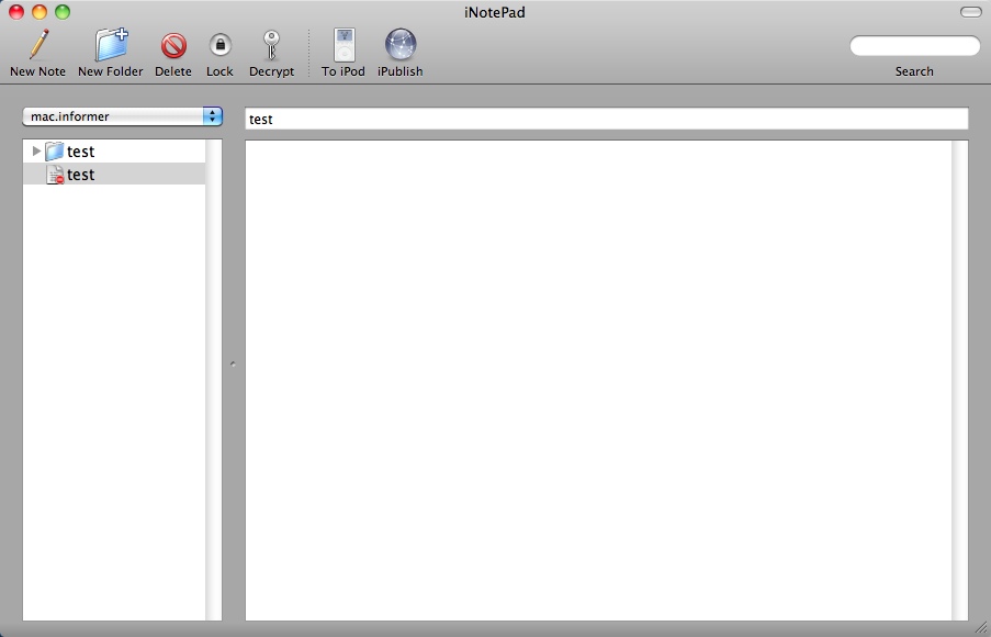 iNotePad 2.4 : Main window