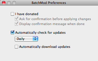 BatChmod 1.7 beta : Program Preferences