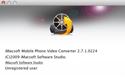 iMacsoft Mobile Phone Video Converter 2.7 : About window