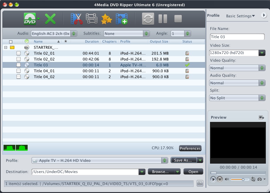4Media DVD Ripper 6.0 : Main window