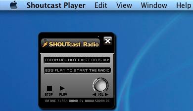 Shoutcast Player 1.0 : Main Window