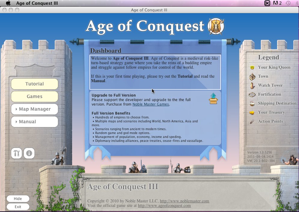Age of Conquest III 3.0 : Main window