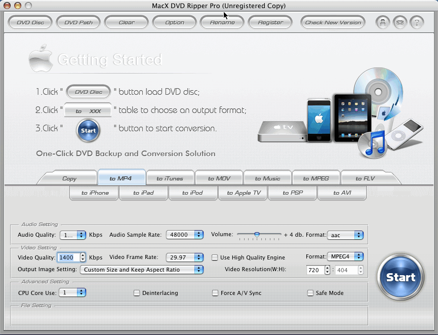 MacX DVD Ripper Pro 3.0 : User interface