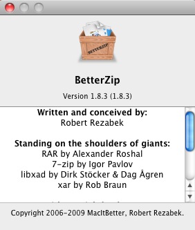 BetterZip 1.8 : About window