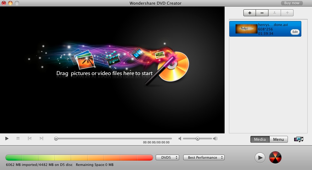 Wondershare DVD Creator 3.5 : Main window