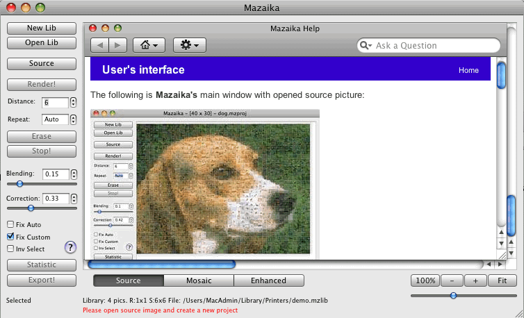 Mazaika 1.2 : User Interface