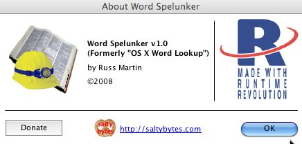 Word Spelunker 1.0 : Main window