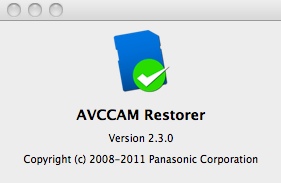 AVCCAM Restorer 2.3 : Main window