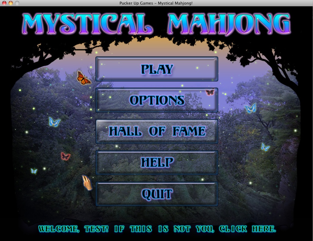 Mystical Mahjong 1.5 : Main menu