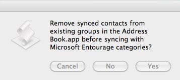 Sync Entourage & AB Groups 1.2 : Main window