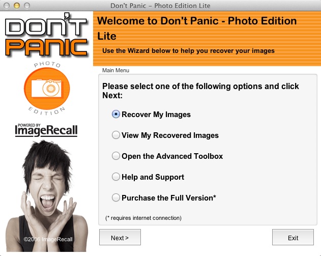 Don't Panic - Photo Edition 4.0 : Main window