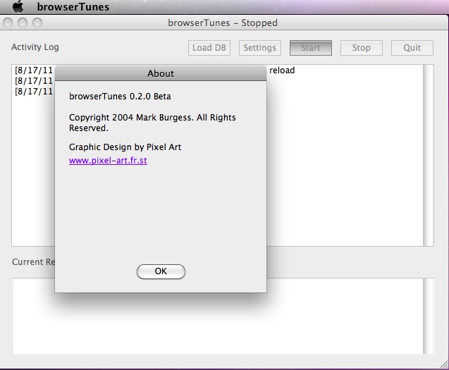 browserTunes 0.2 : Main window