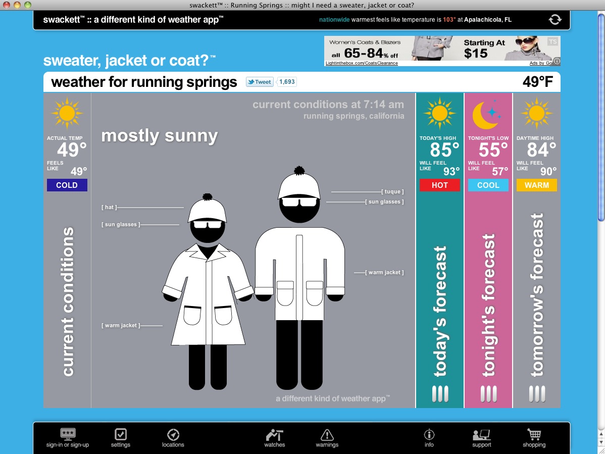 swackett 1.0 : Current conditions