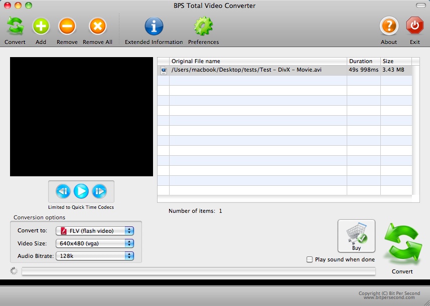 BPS Total Video Converter 1.3 : Main Window