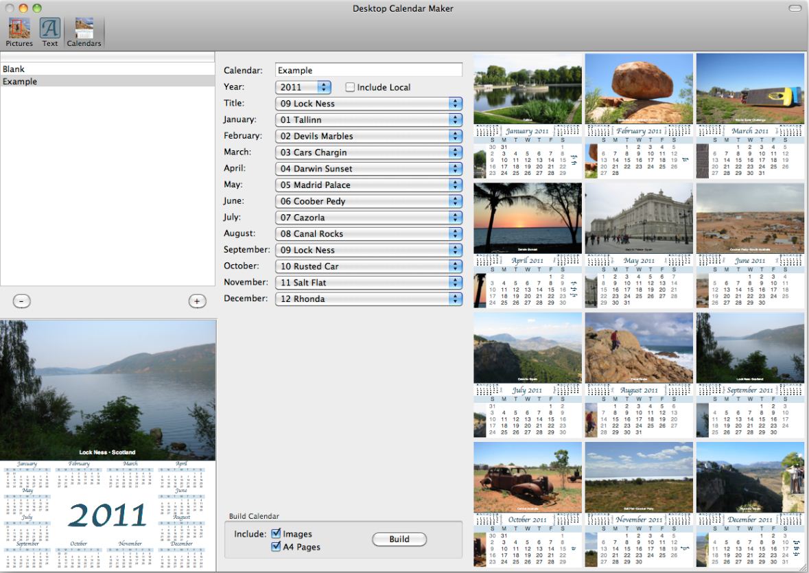 Desktop Calendar Maker 1.0 : General view