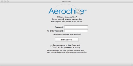 Aerochive™ 1.1 : Main window