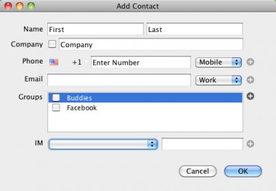 Add Contact Card