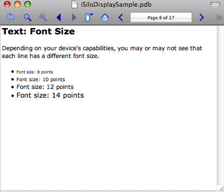 iSilo 5.2 : Font Size