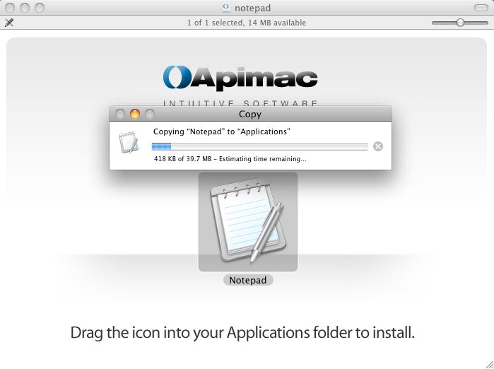 Mac Notepad 9.5 : Installing
