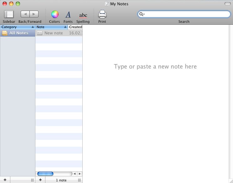 Mac Notepad 9.5 : Main Window