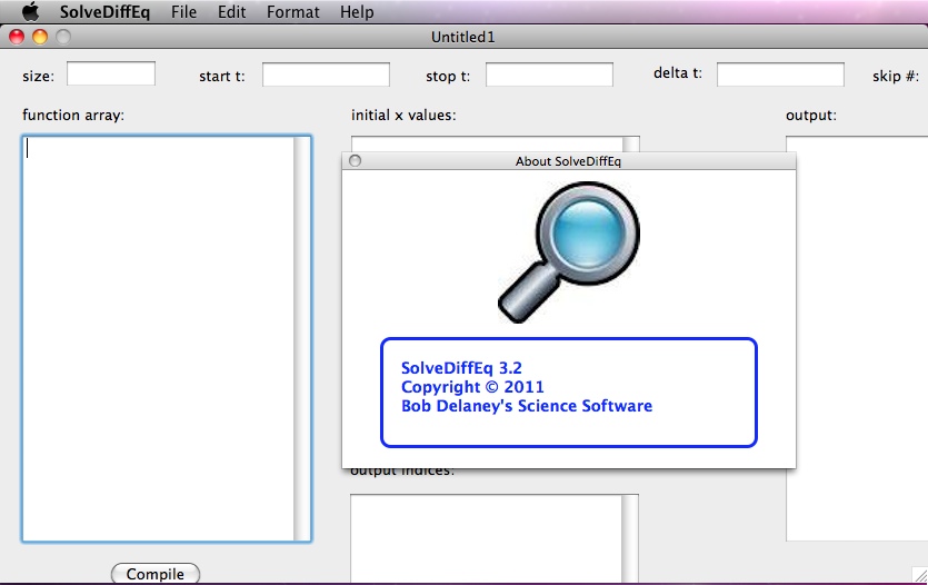 SolveDiffEq 3.2 : Main window