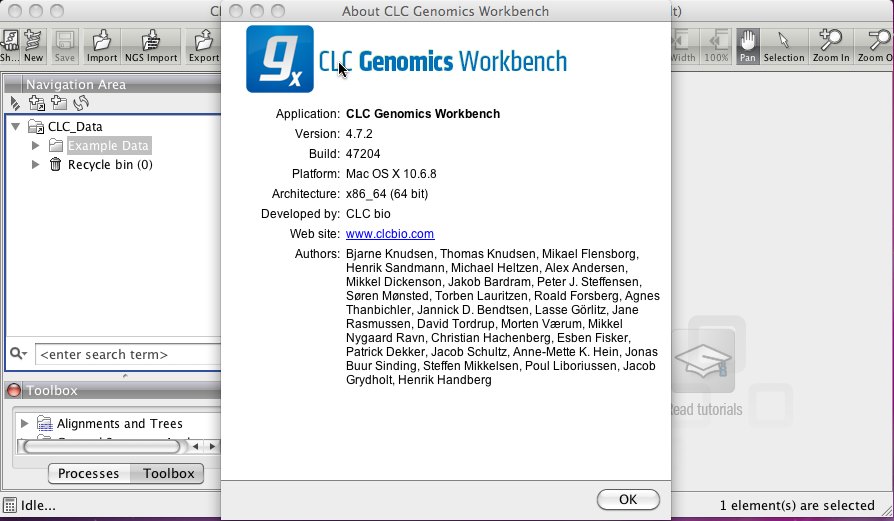 CLC Genomics Workbench Uninstaller 4.7 : Main window