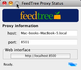 FeedTree Web Proxy 0.7 : Main windows