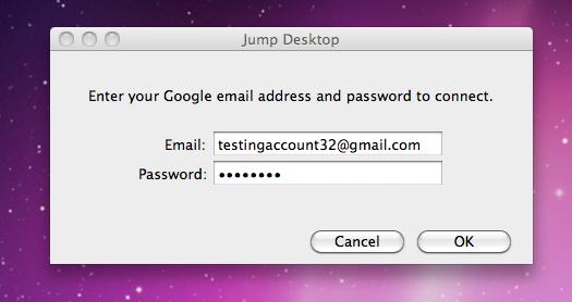 JumpDesktop 1.0 : Main window