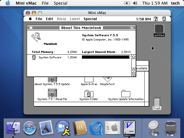 Mini vMac 3.2 : Main window