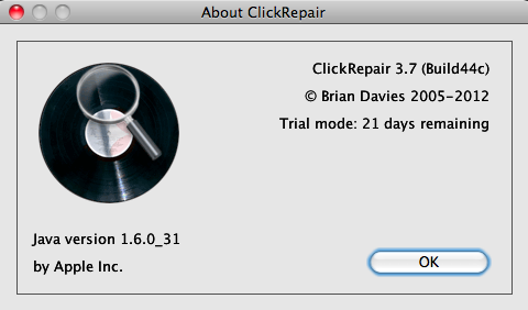 ClickRepair 3.7 : Program version