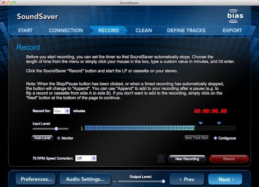 SoundSaver 1.0 : Recording Options