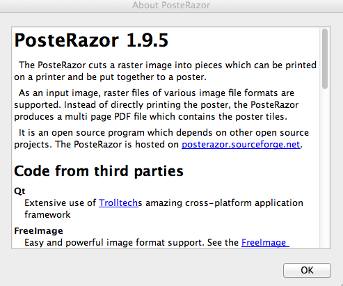 PosteRazor 1.9 : About