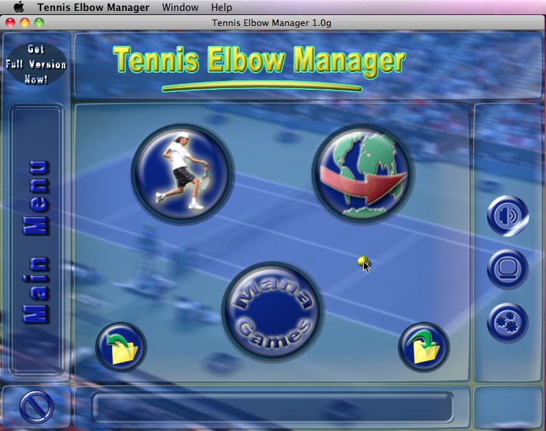 Tennis Elbow Manager 1.0 : Main window