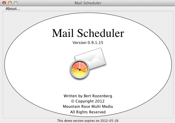 Mail Scheduler 0.9 : Main Window