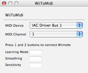 WiiToMidi 0.8 : Main window