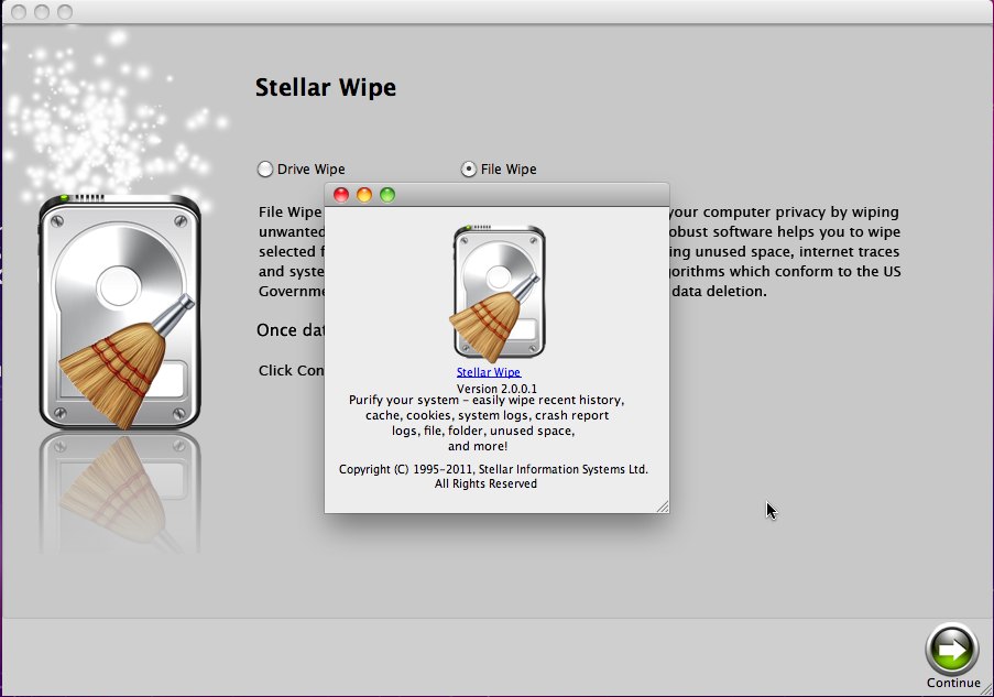 StellarWipe 2.0 : Main window