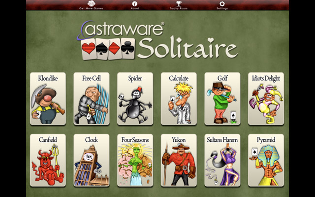 Astraware Solitaire 1.7 : Main window