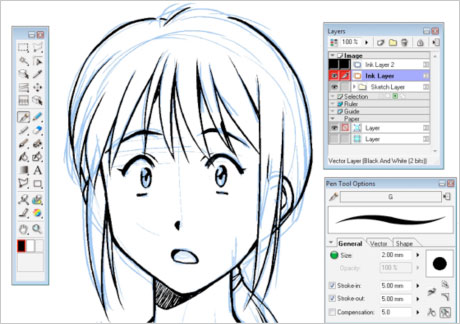 Manga Studio EX 4.2 : Main interface