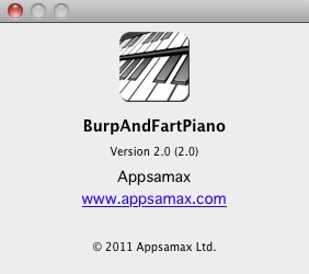 Burp and Fart Piano 2.0 : About window