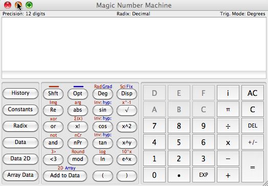 Magic Number Machine 1.0 : Main window