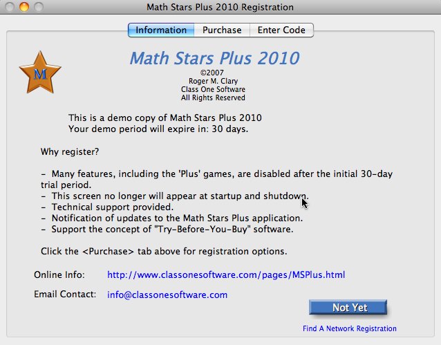 Math Stars Plus 2010r 2.2 : Main window