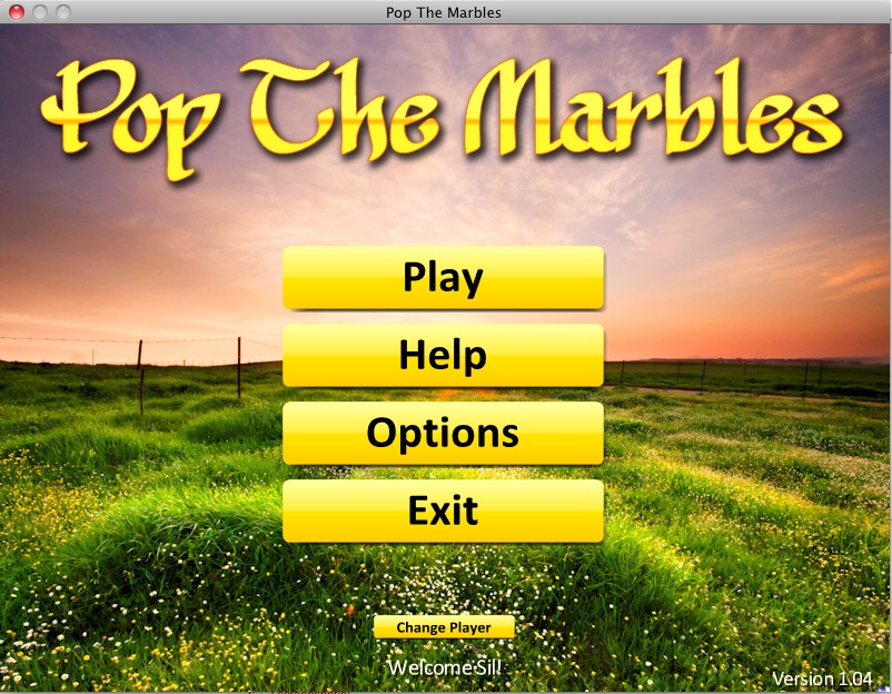 Pop The Marbles 1.0 : Main menu