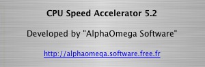 CPU Speed Accelerator 5.2 : About window