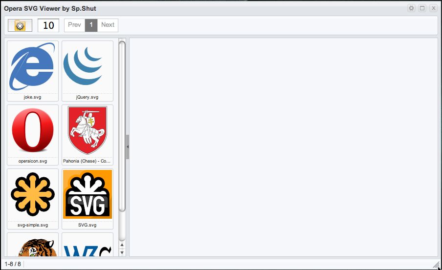 Opera SVG Viewer 1.2 : Main window