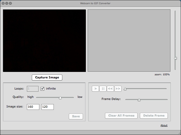 WebcamToGif 1.0 : Main window