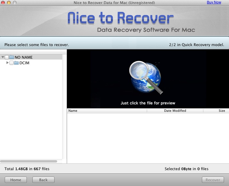 Nice to Recover Data for Mac 2.5 : Scan