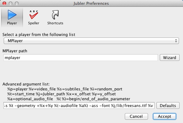 Jubler 4.6 : Preferences