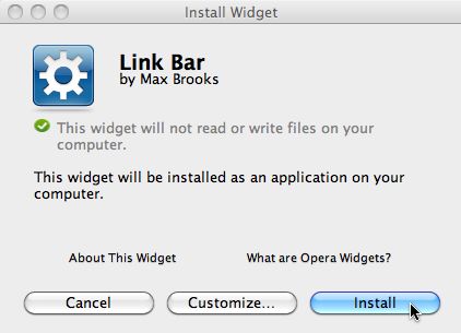 Link Bar 1.0 : Main window
